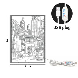 LED night light in the style of "City landscape"